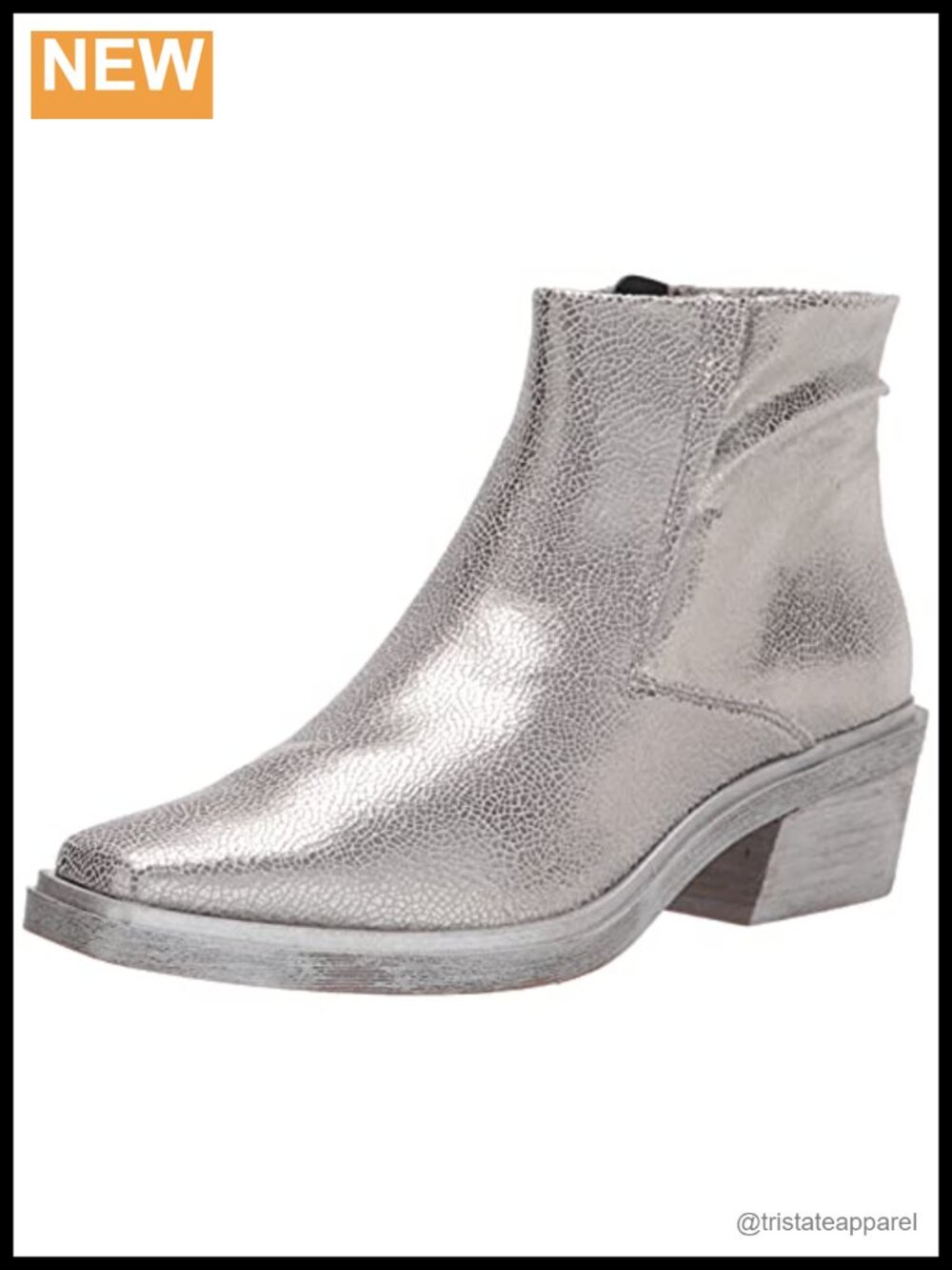 Stretch Faux Leather Pointed Toe Ankle Boots Side Zip Block Heel